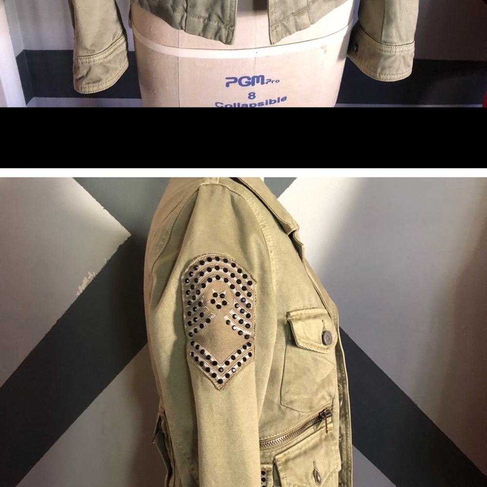 Taverniti So Jeans Olive Jacket with Unique Details - Picture 7 of 12